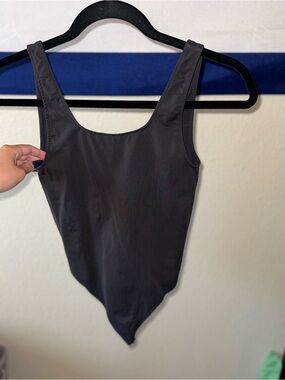 SKIMS Black Scoop Neck Bodysuit